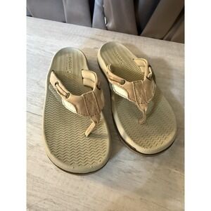 SPERRY TOP-SIDER YOUTH BLUEFISH THONG FLIP FLOPS SIZE 3 TAN/BROWN.